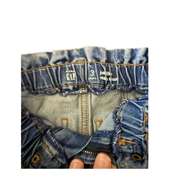 Gap Toddler Girls Medium Wash Denim Jean Shorts Size 3 "Just Like Mom" High Wais - Picture 5 of 5